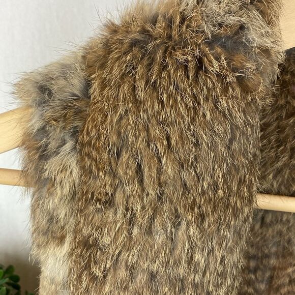 100% Rabbit Fur Sleeveless Open Front Vest By Calypso XS - Picture 4 of 7